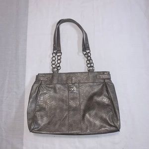 Sofia Vergara Faux Snakeskin Chain Handbag, Beige